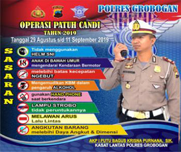 tingkatkan kesadaran berlalu lintas,Operasi Patuh Candi Tahun 2019 digelar